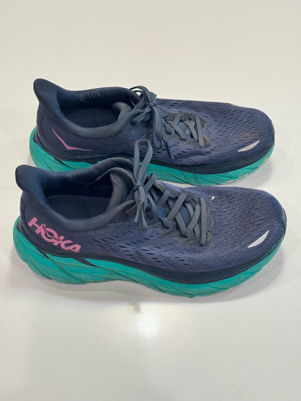HOKA Wmns Clifton 8 'Outer Space Atlantis SKU 1119394 Size 8B Blue /teal/pink - Picture 4 of 11